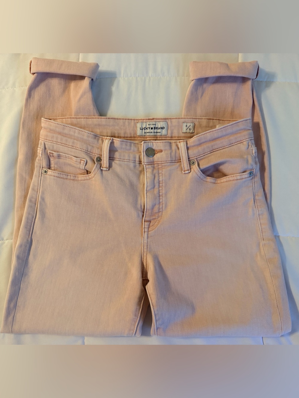 Lucky Brand Light Pink Cropped Ankle Jeans Size 4/27
